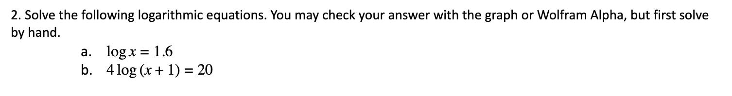 Solved 1. Solve the following exponential equations using | Chegg.com