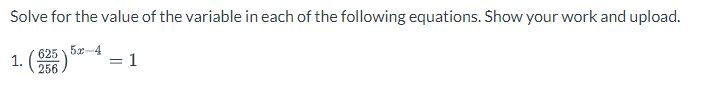 Solved Solve for the value of the variable in each of the | Chegg.com