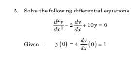 Solved Solve the following differential equations | Chegg.com