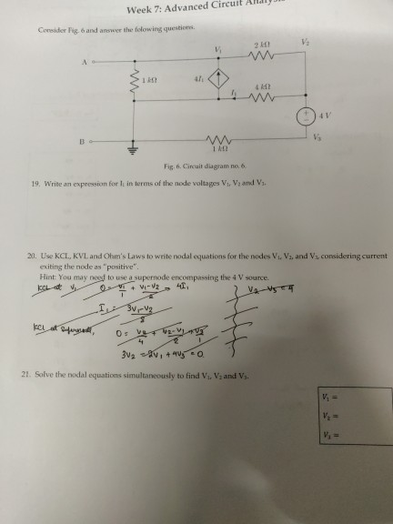 Solved Week 7: Advanced Circuit Consider Fig. 6 and answer