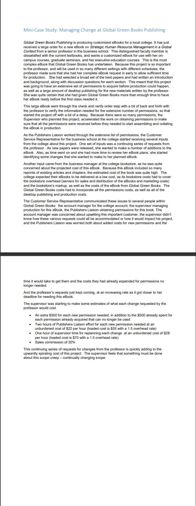 Solved Read The Mini Case Study Attached To The | Chegg.com