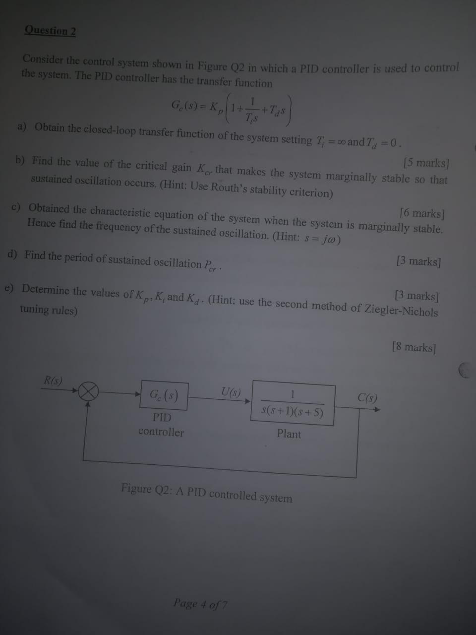 Solved Question 2 Consider The Control System Shown In | Chegg.com