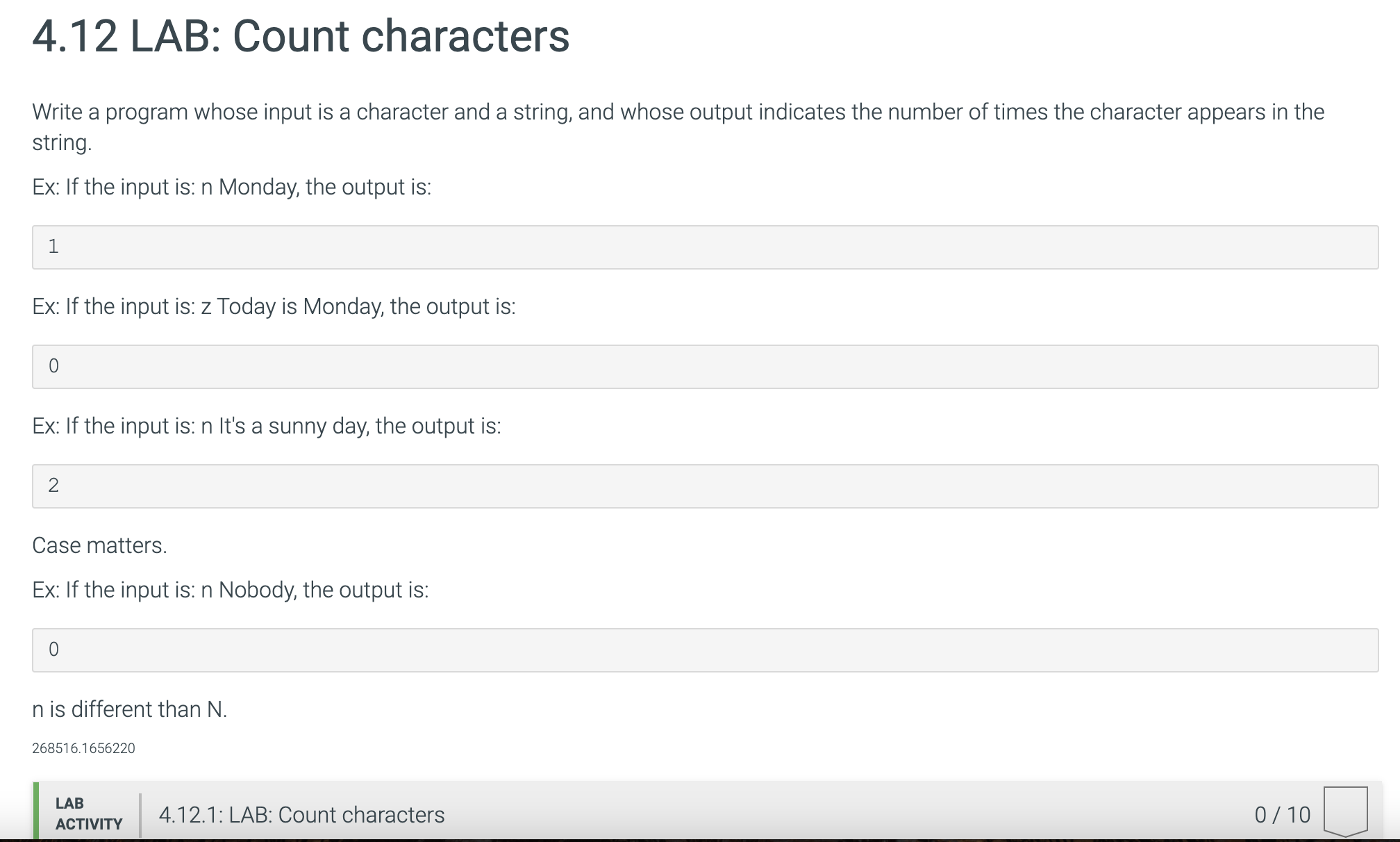 Solved 4.12 LAB: Count characters Write a program whose | Chegg.com