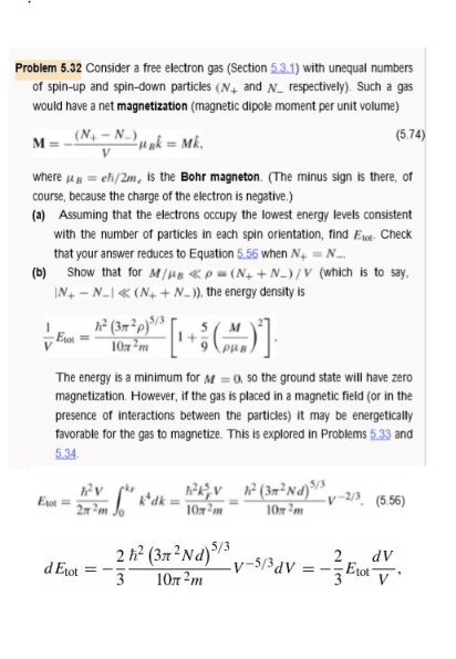 Problem 5.32 Consider a free electron gas (Section | Chegg.com