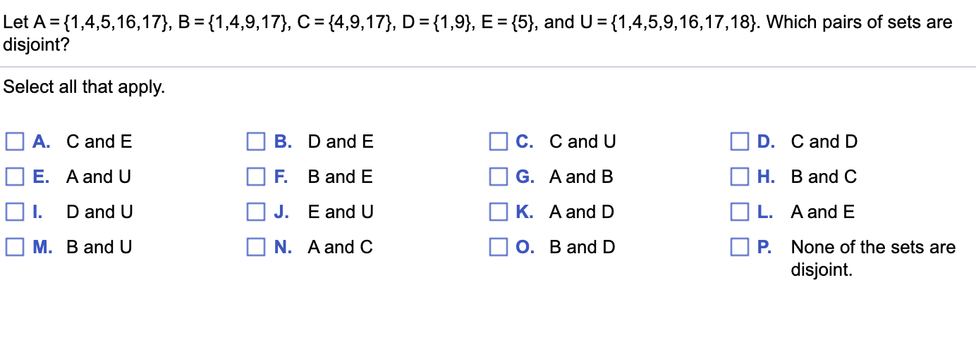 Solved Let A 1 4 5 16 17 B 1 4 9 17 C 4 9 17 Chegg Com