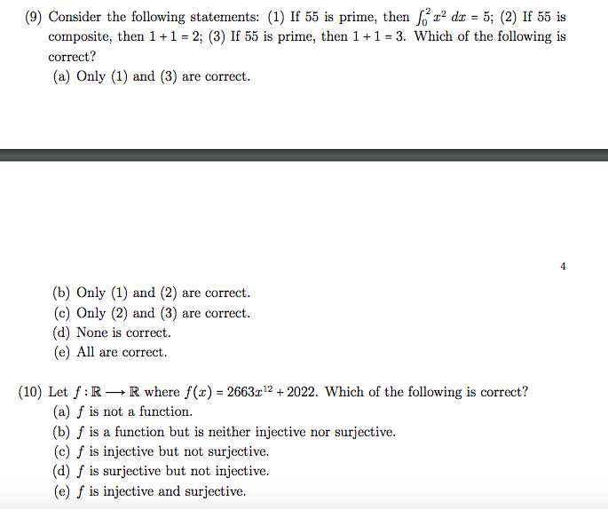 Solved (9) Consider the following statements: (1) If 55 is | Chegg.com