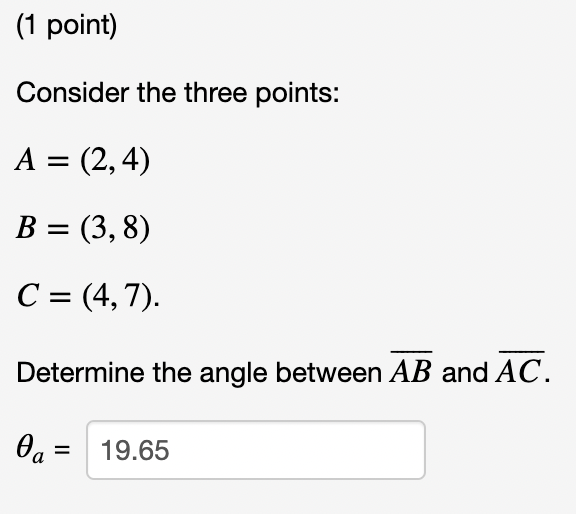 Solved Consider the three points: A=(2,4) B=(3,8) C=(4,7) . | Chegg.com