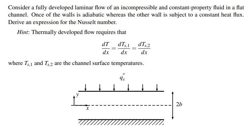 Solved Consider a fully developed laminar flow of an | Chegg.com