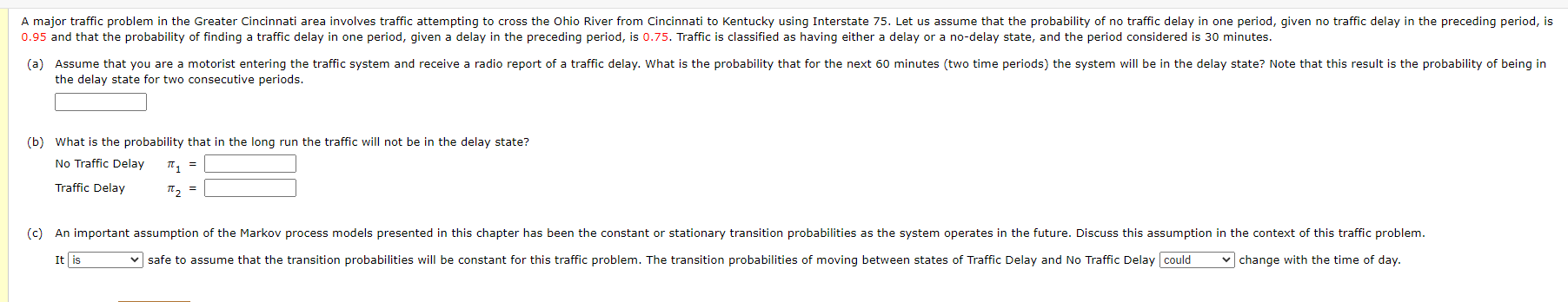 Solved A major traffic problem in the Greater Cincinnati | Chegg.com