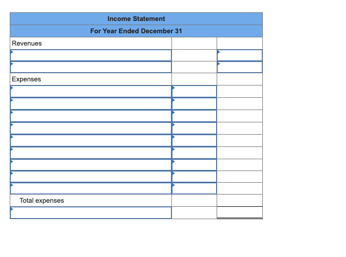 prepare an income statement from the following year end adjusted trial balance