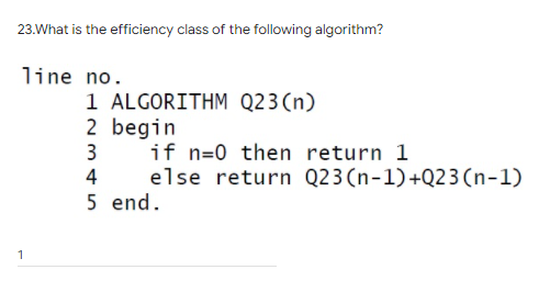 Solved 23.What is the efficiency class of the following | Chegg.com