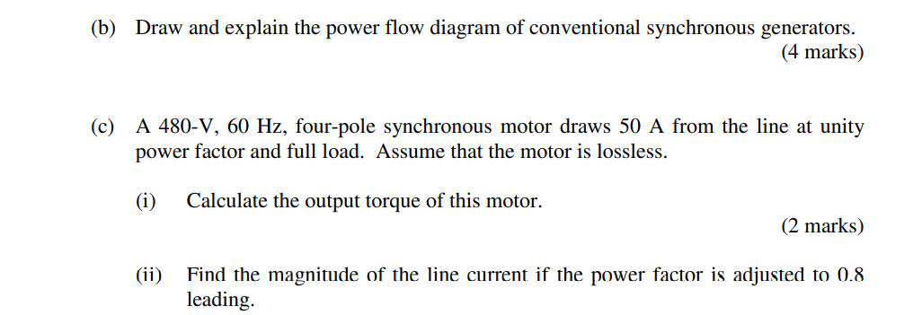 Solved (b) Draw and explain the power flow diagram of | Chegg.com