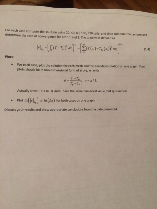 For Each Case Compute The Solution Using 20, 40, 80, | Chegg.com