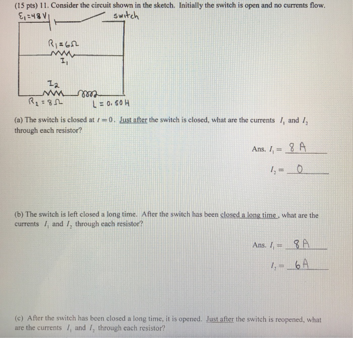 Solved (15 pts) 11. Consider the circuit shown in the | Chegg.com