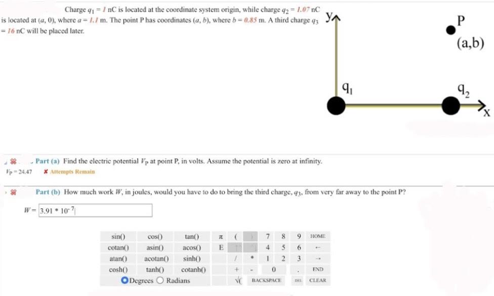 Solved Charge Q1=1nC Is Located At The Coordinate System | Chegg.com