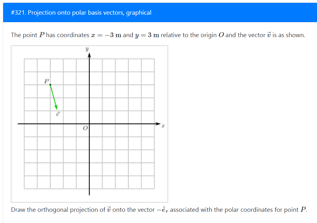 Solved 321. Projection onto polar basis vectors, graphical