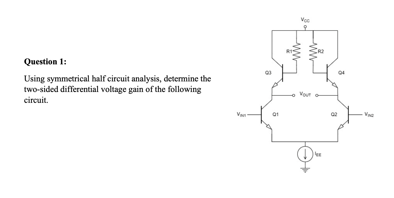 Solved Question 1 Using symmetrical half circuit analysis,