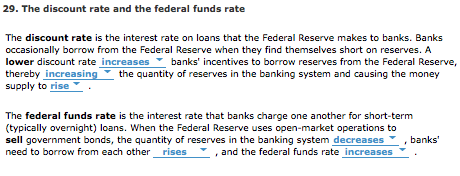 Solved 29. The Discount Rate And The Federal Funds Rate The | Chegg.com