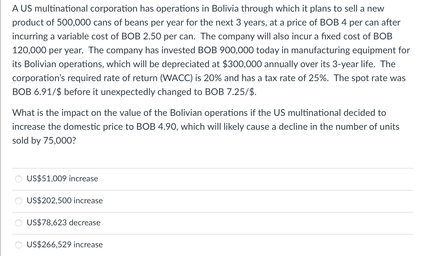 Solved A US multinational corporation has operations in | Chegg.com