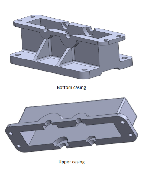 Solved Exploded view Bottom casing Upper casing Gears | Chegg.com
