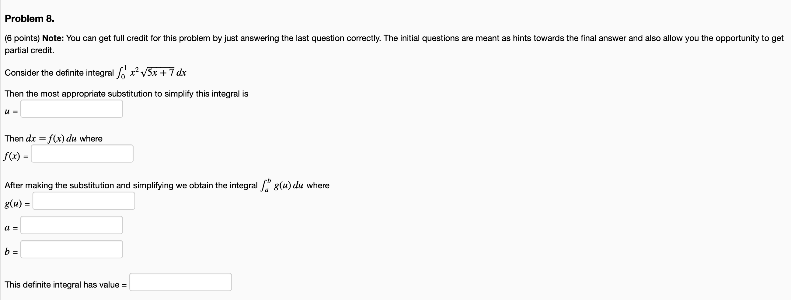 Solved Problem 8. (6 Points) Note: You Can Get Full Credit | Chegg.com