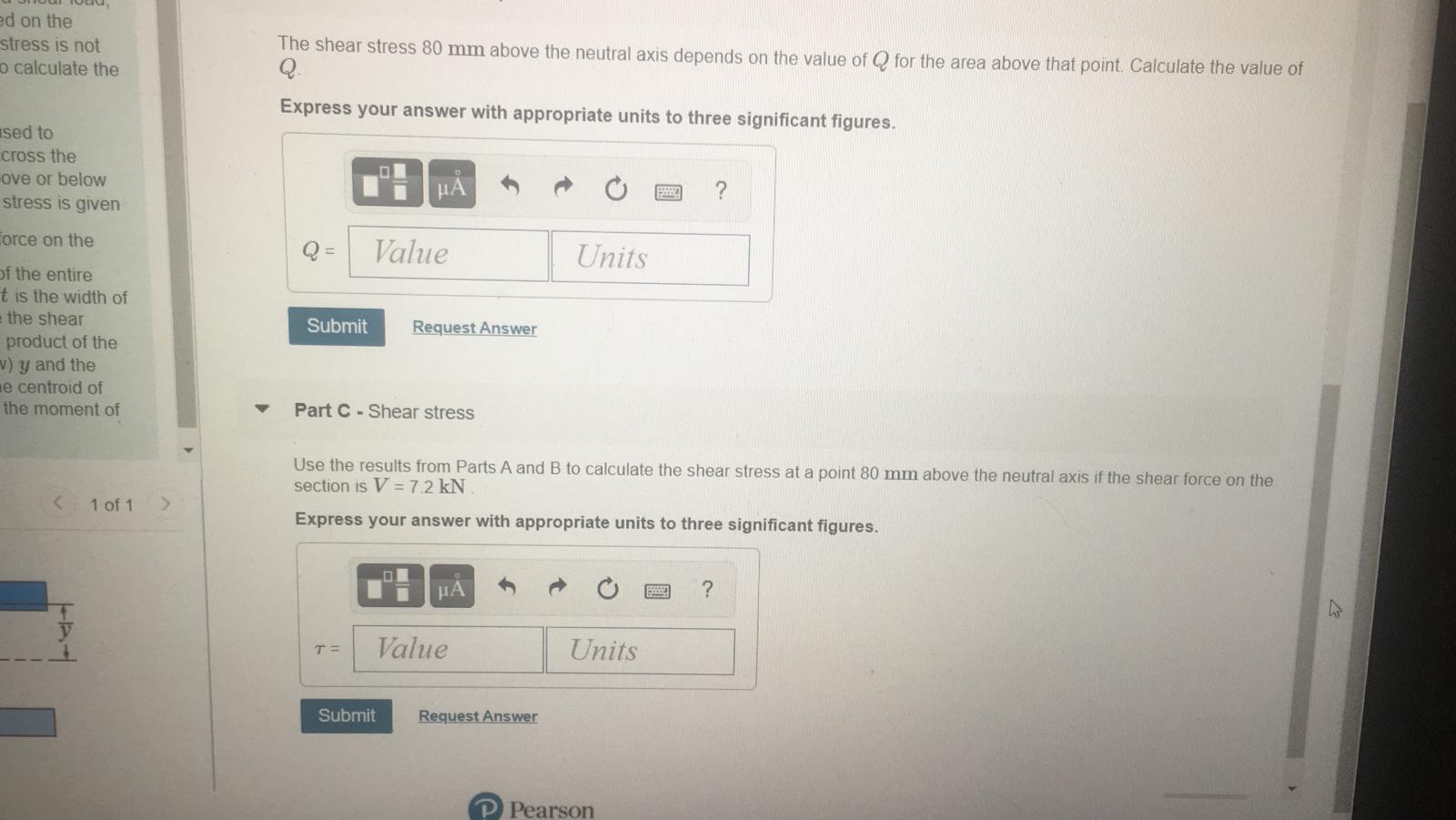 Solved Learning Goal: To calculate the shear stress at a | Chegg.com