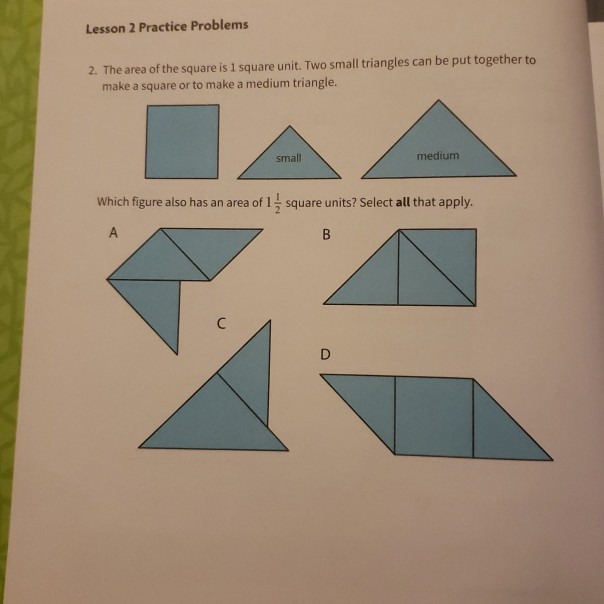 Solved Lesson 2 Practice Problems 2. The area of the square