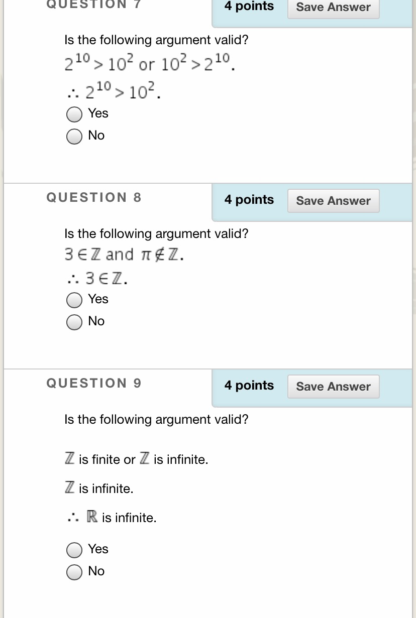 Solved QUESTION 4 points Save Answer Is the following | Chegg.com
