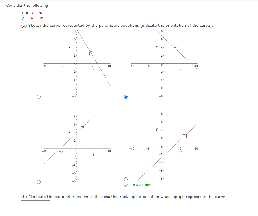 Solved Sketch the curve represented by the parametric | Chegg.com