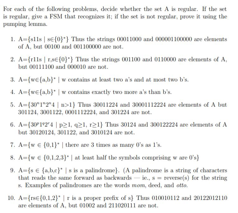 Solved For Each Of The Following Problems, Decide Whether | Chegg.com