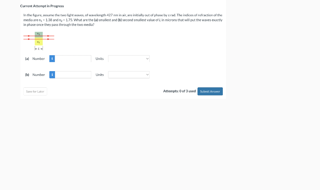 Solved In the figure, assume the two light waves, of | Chegg.com