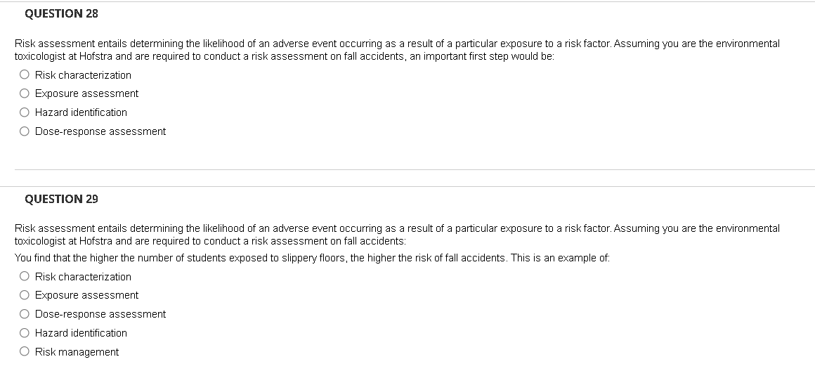 Solved QUESTION 28 Risk assessment entails determining the | Chegg.com