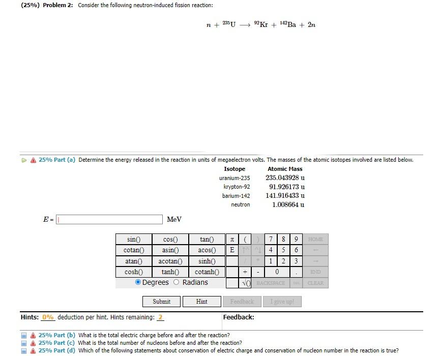 Solved (25%) Problem 2: Consider the following | Chegg.com