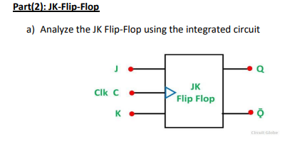 Solved Part(2): JK-Flip-Flop a) Analyze the JK Flip-Flop | Chegg.com