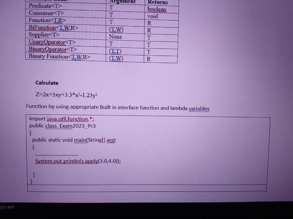 Solved PROBLEM 3 GENERIC JAVA BUILT IN INTERFACES AND LAMBDA | Chegg.com