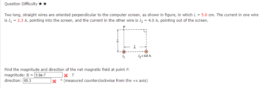 Solved Two long, straight wires are oriented perpendicular | Chegg.com