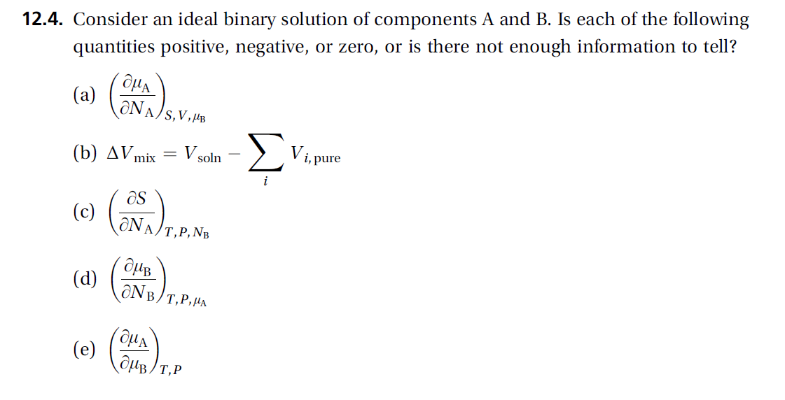 Solved 12.4. Consider An Ideal Binary Solution Of Components | Chegg.com