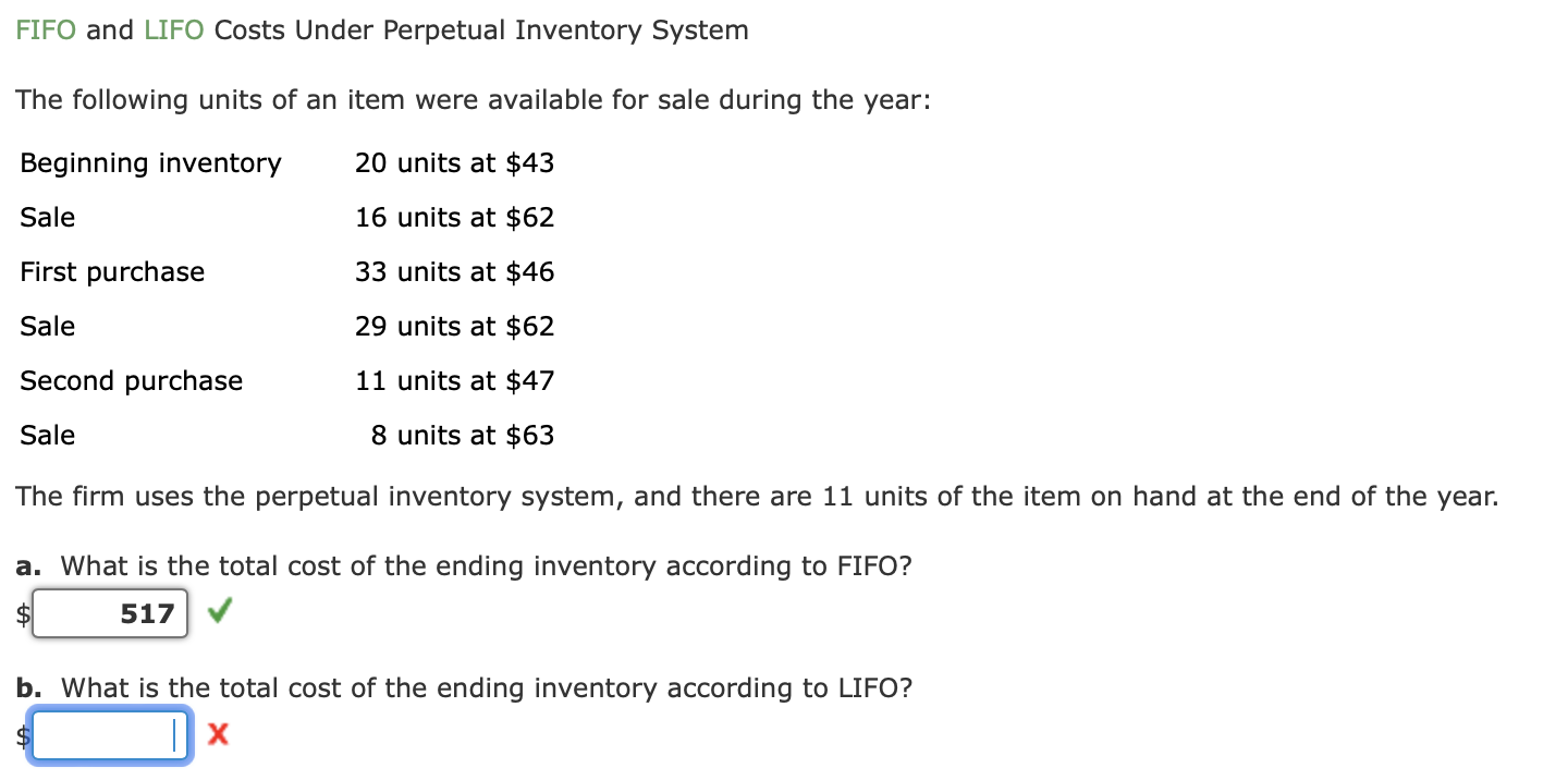 What Is The Total Cost Of The Ending Inventory According To Lifo