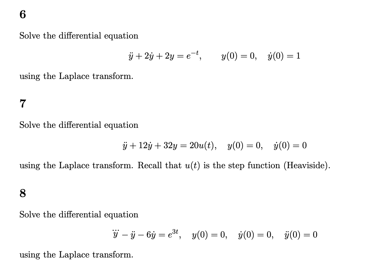 Solved Solve the differential | Chegg.com