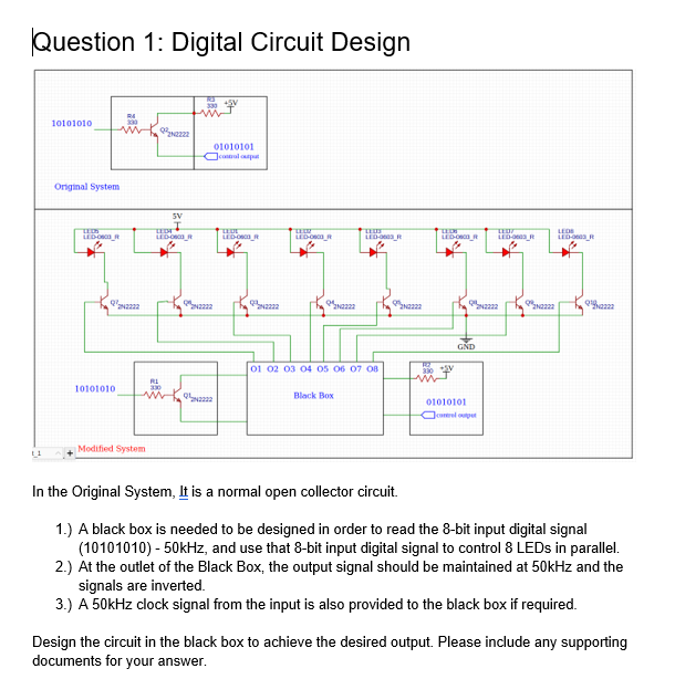 Solved Question 1: Digital Circuit Design Original System In | Chegg.com