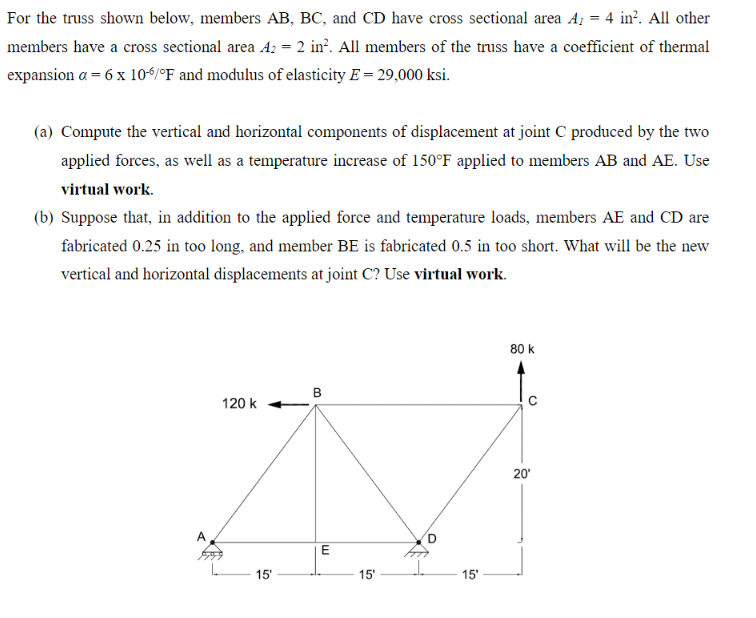 Solved For The Truss Shown Below, Members AB, BC, And CD | Chegg.com