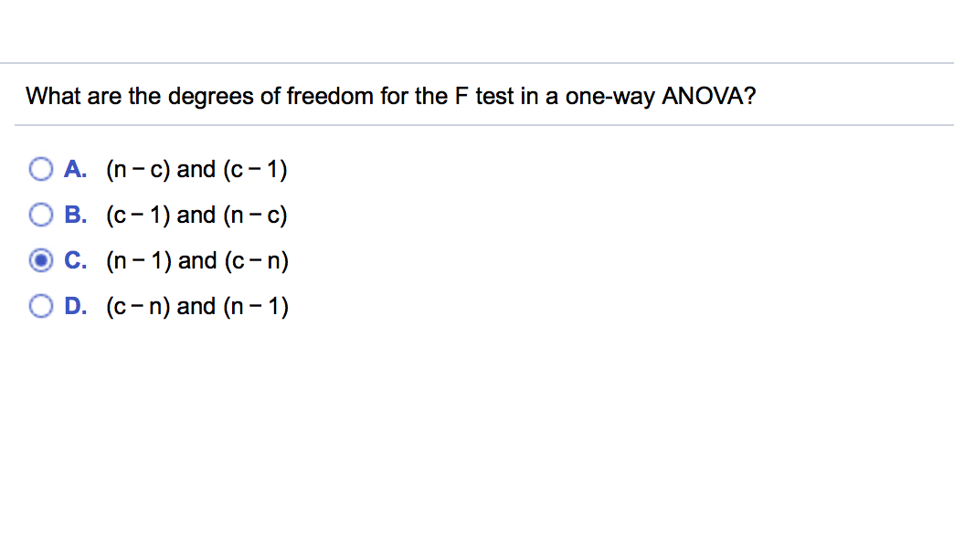 DEGREES OF FREEDOM FOR F TEST ANOVA visual data 8