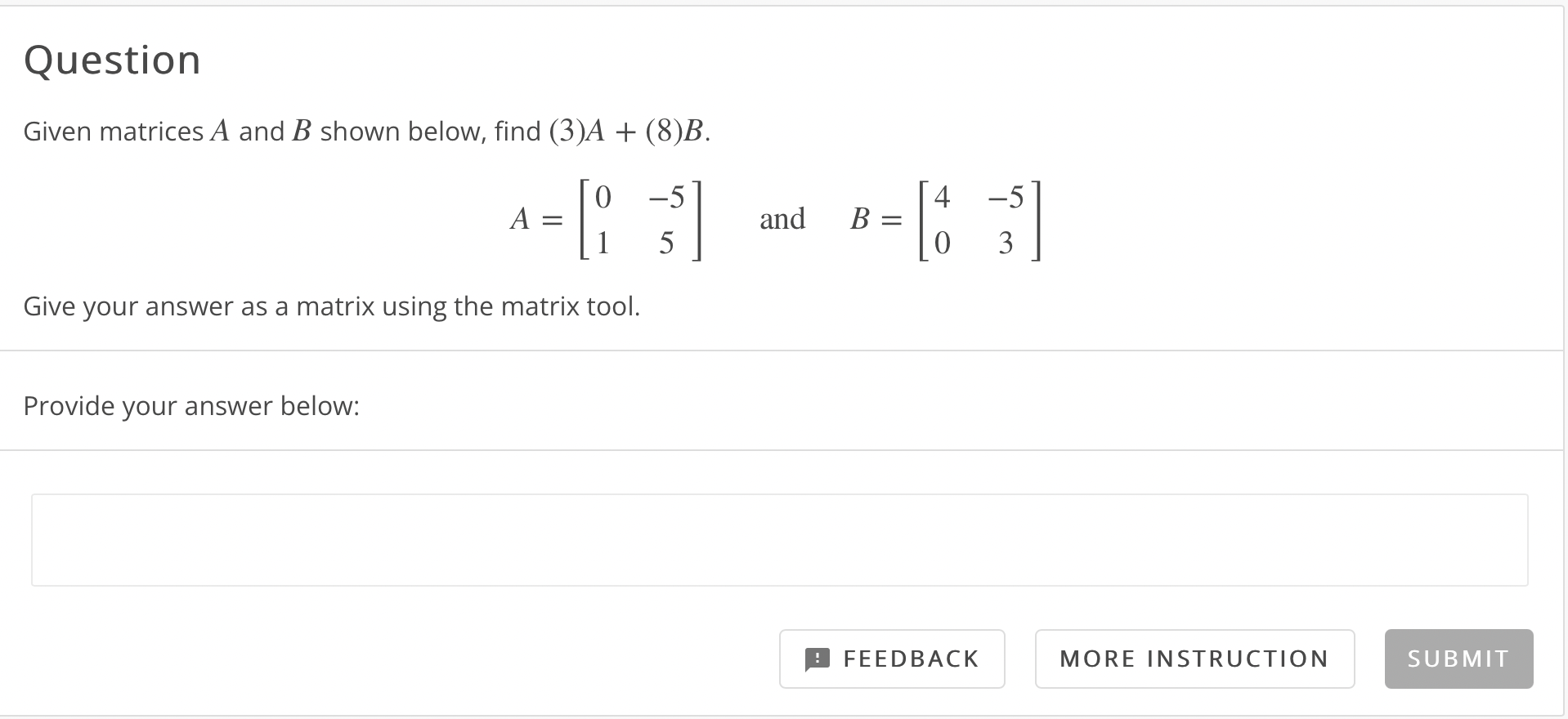 Solved Question Given Matrices A And B Shown Below, Find | Chegg.com