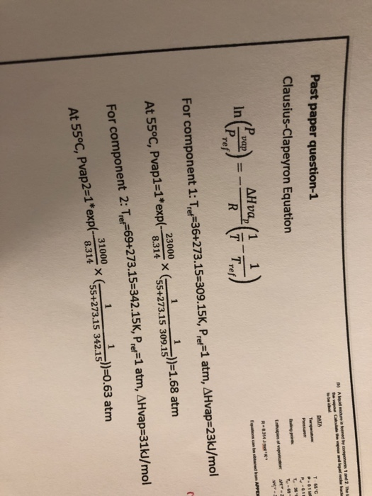 Solved Past paper question-1 (b) A liquid mixture is formed | Chegg.com