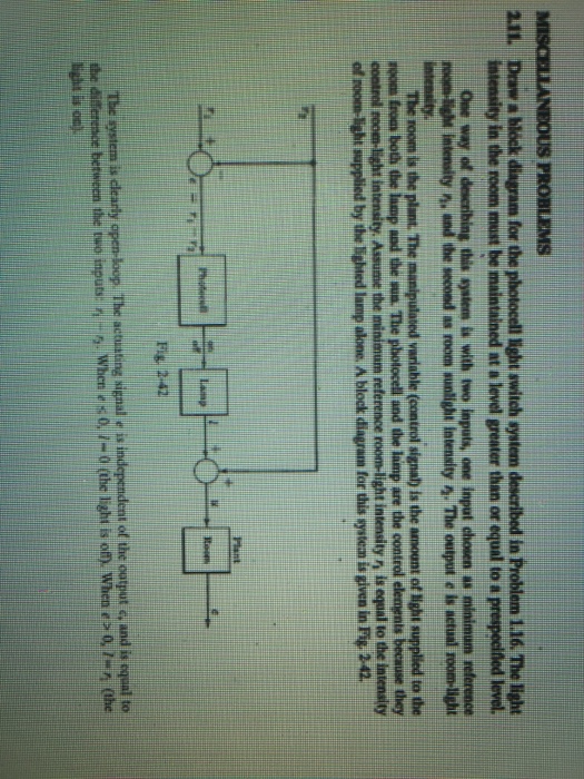 Deane a block diagram for the photo ell light switch