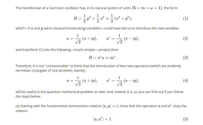 Solved The Hamiltonian of a harmonic oscillator has, in its | Chegg.com