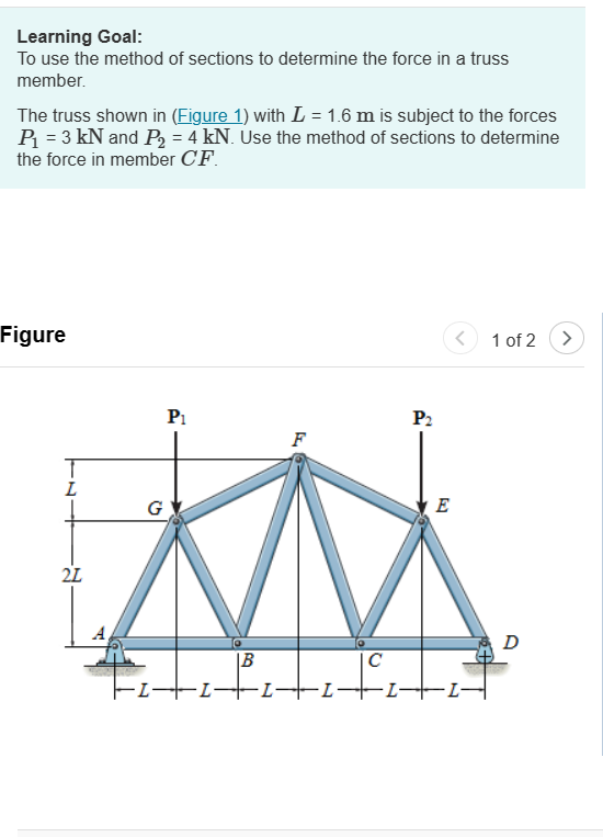 Solved Learning Goal: To use the method of sections to | Chegg.com