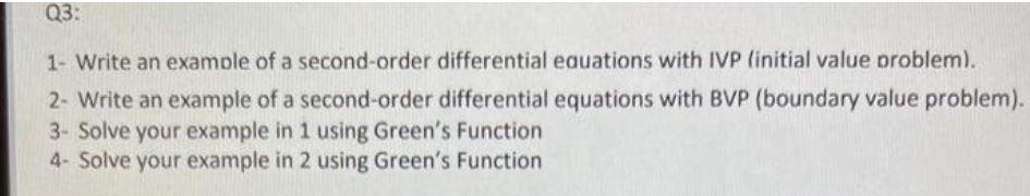 Solved 1- Write an examole of a second-order differential | Chegg.com