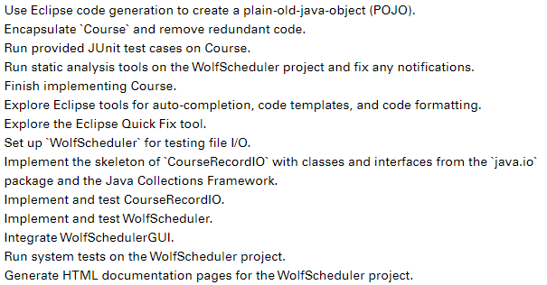 Use Eclipse code generation to create a | Chegg.com