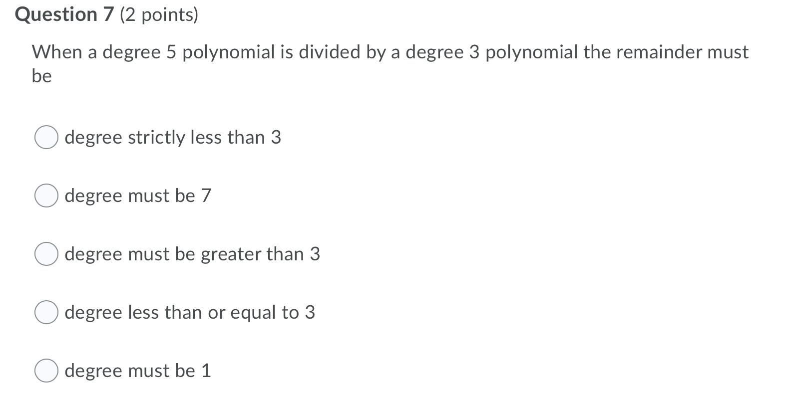 degree of the polynomial 3x 3 5x 2 6x 7